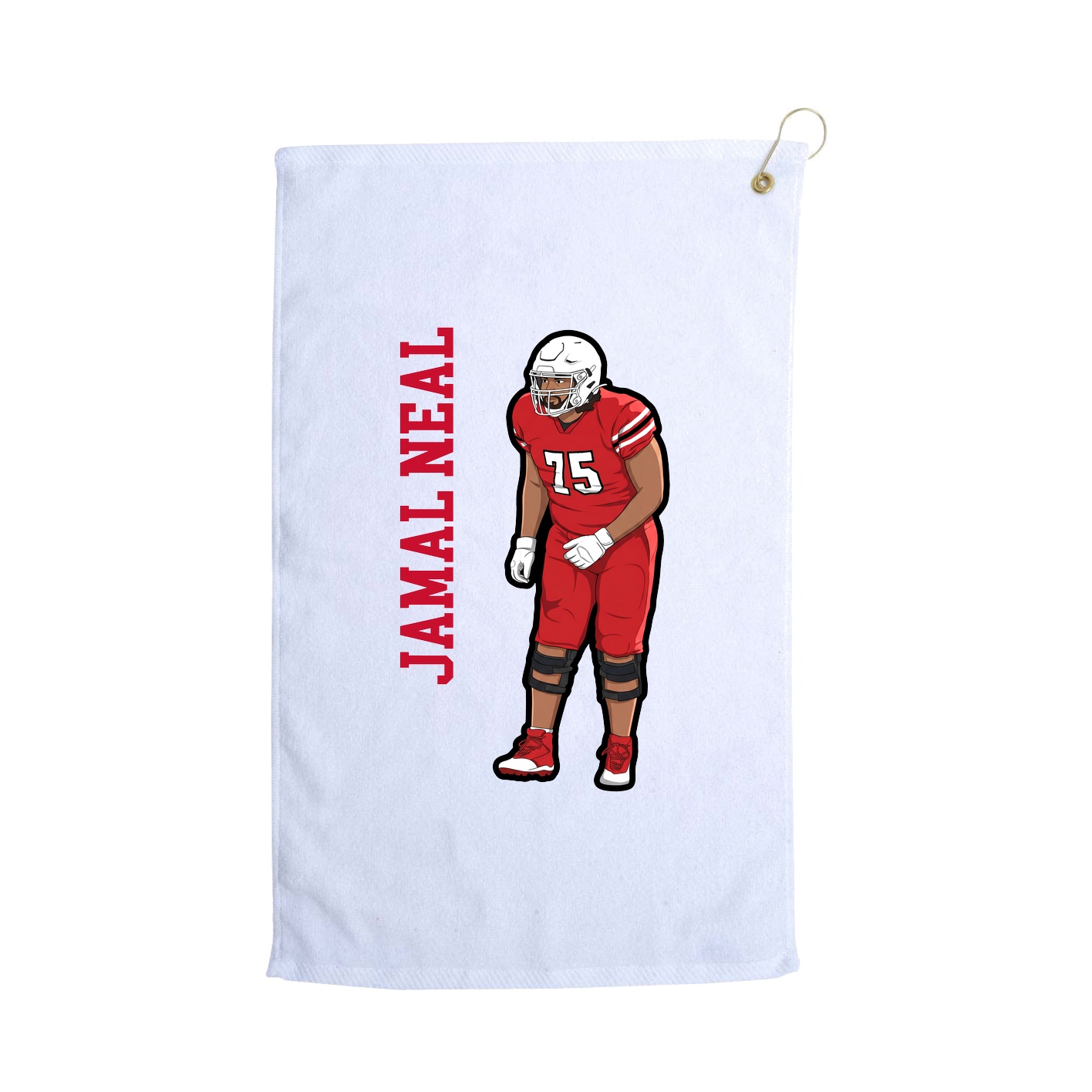 Golf Towel — Name Vertical in White
