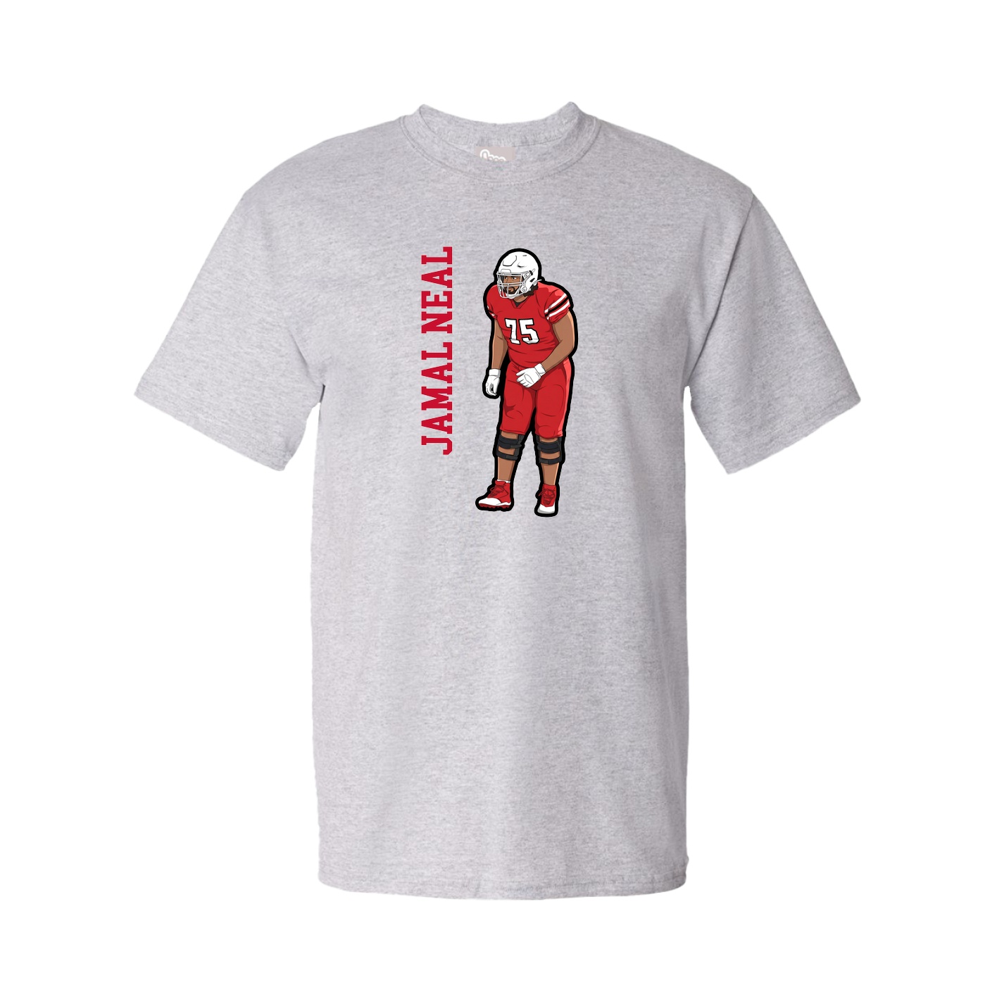 Youth Tee — Name Vertical in Grey