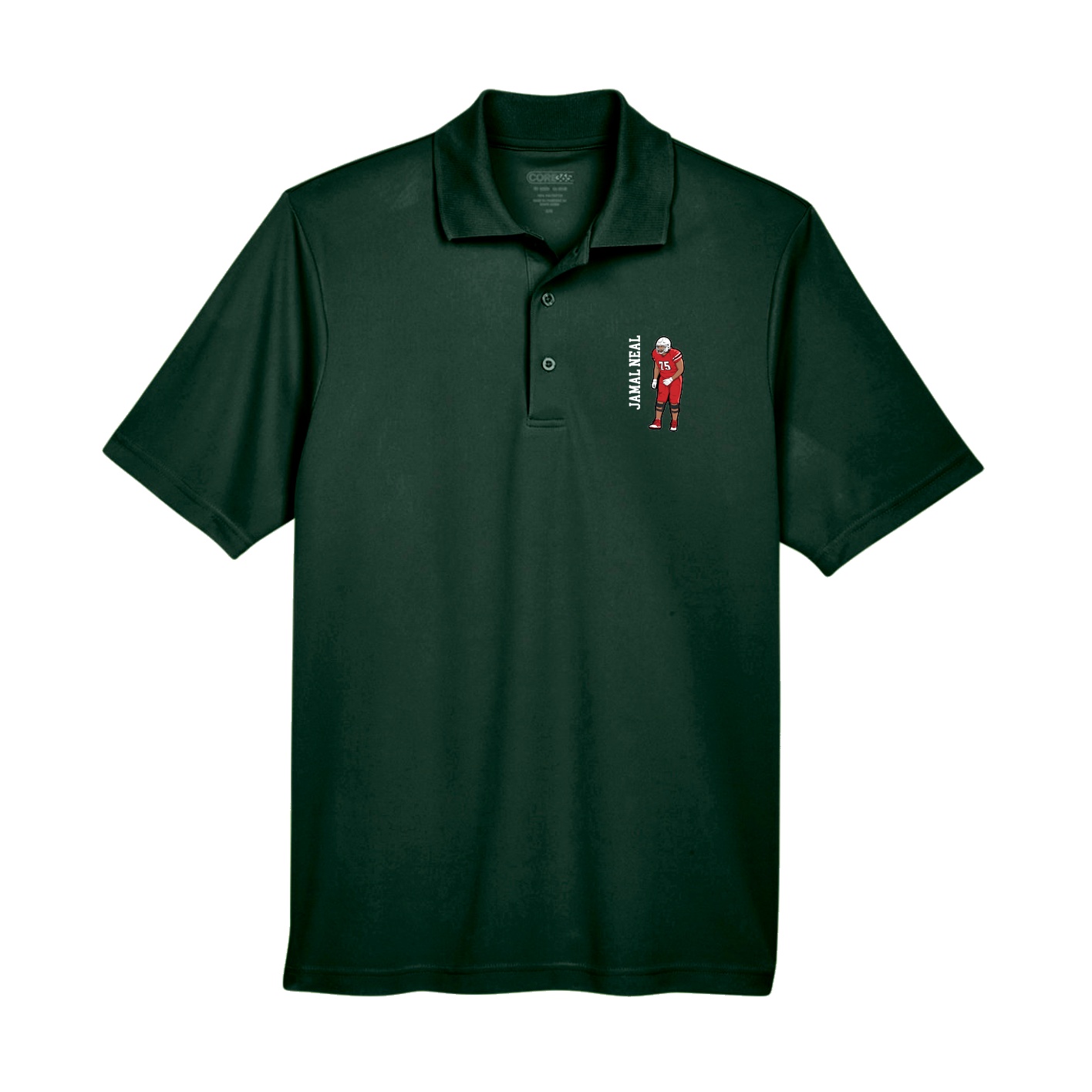 Performance Polo — Name Vertical in Green