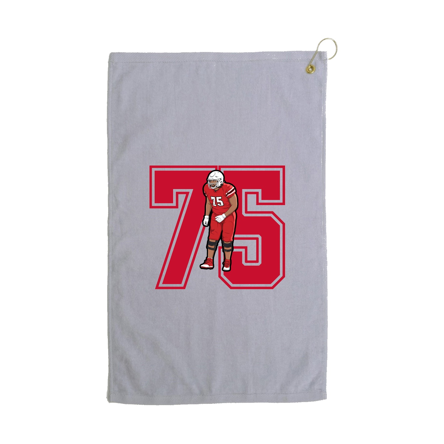 Golf Towel — Number in Grey