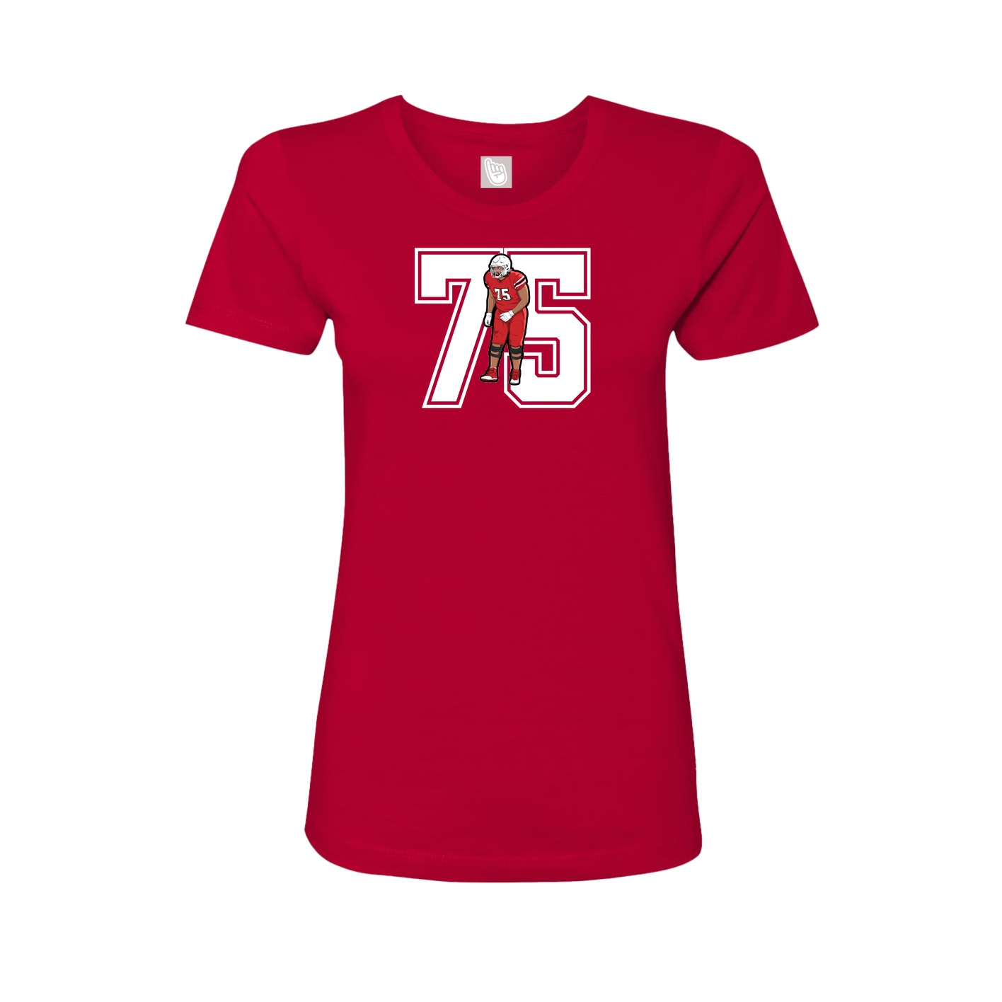 Fitted Women's Tee — Number in Red