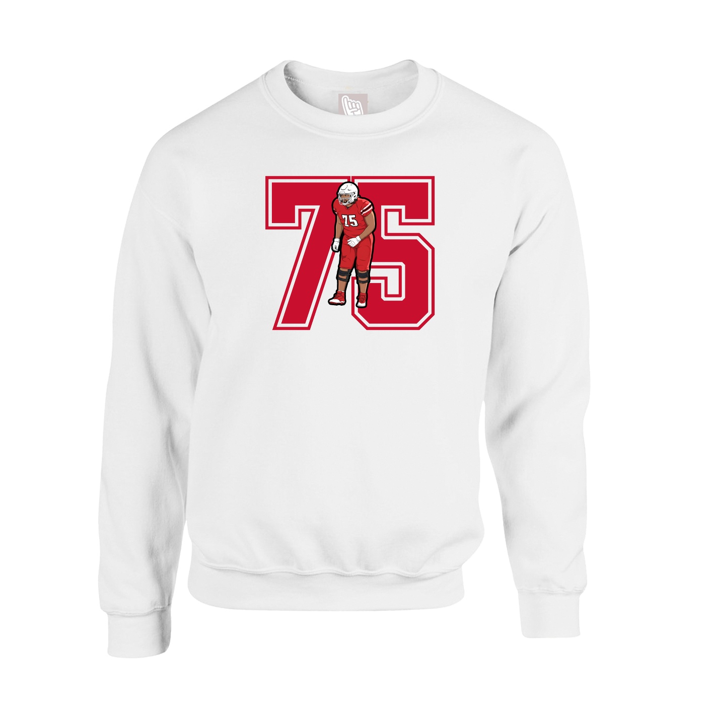 Fleece Crew — Number in White