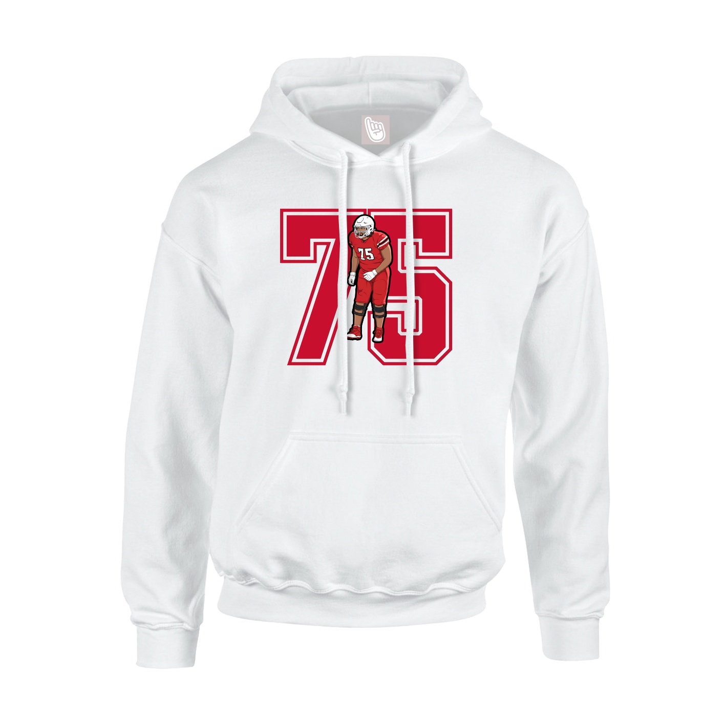 Youth Hoodie — Number in White