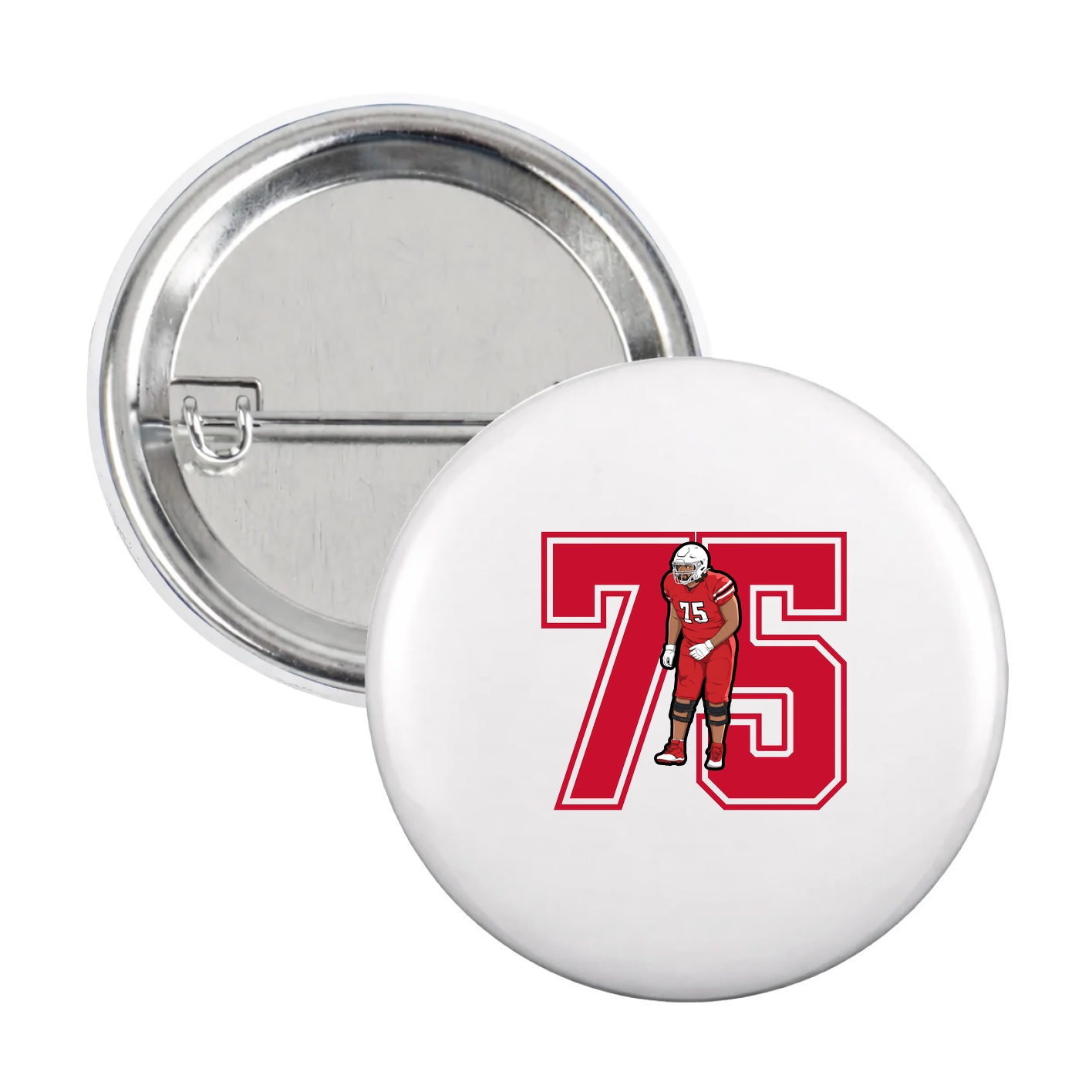 Game Day Button — Number in White