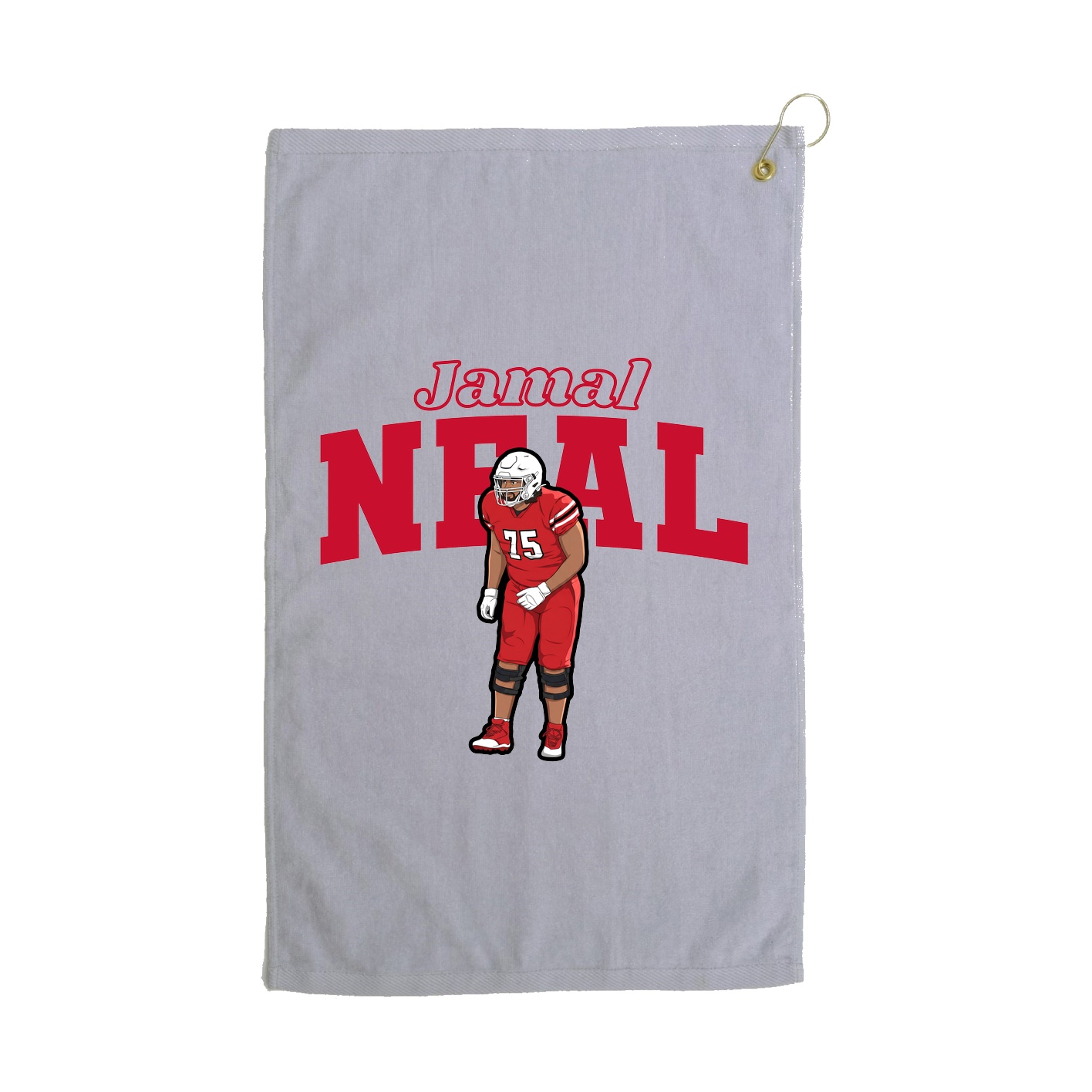 Golf Towel — Name Arch in Grey