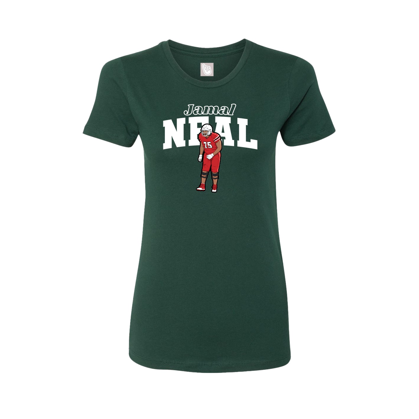 Fitted Women's Tee — Name Arch in Green