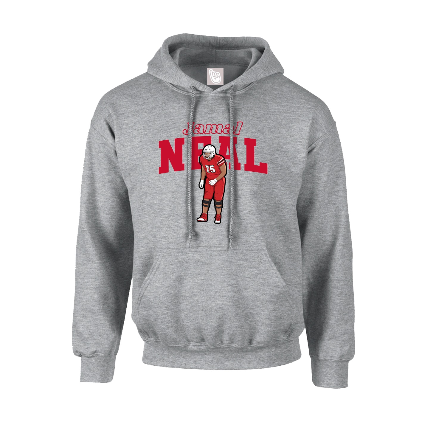 Youth Hoodie — Name Arch in Grey