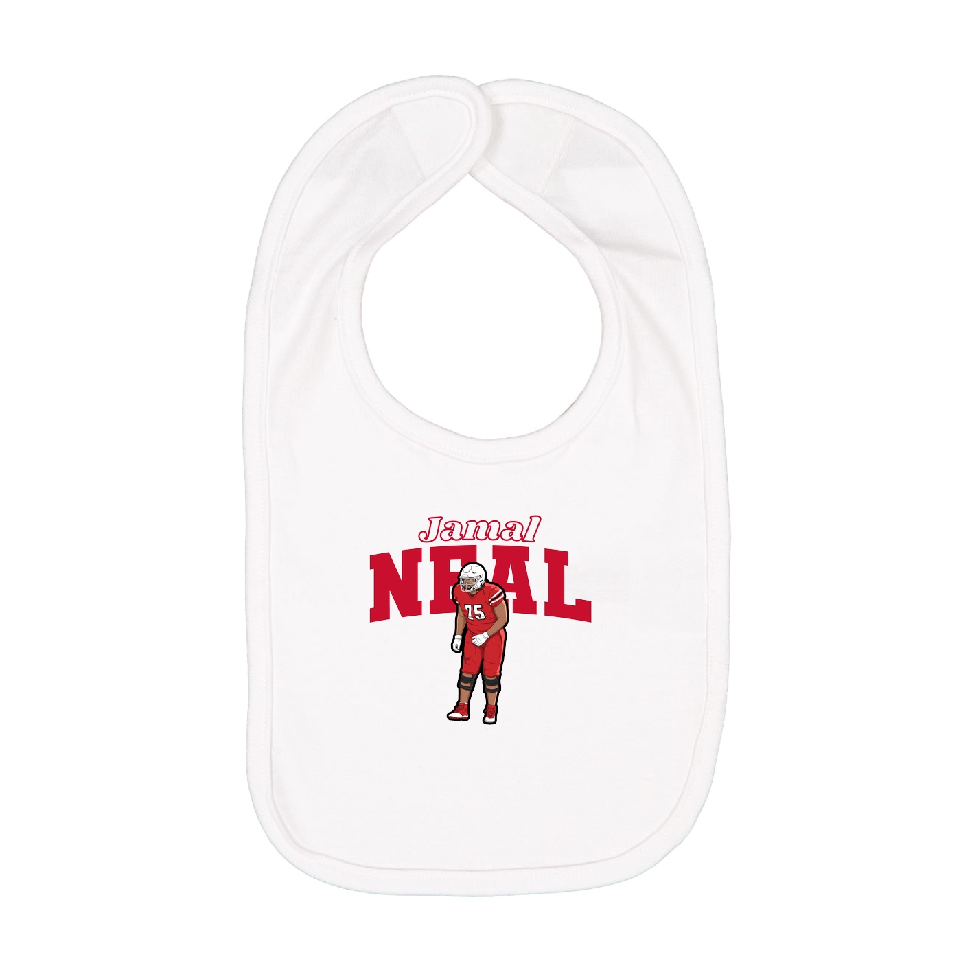Infant Bib — Name Arch in White