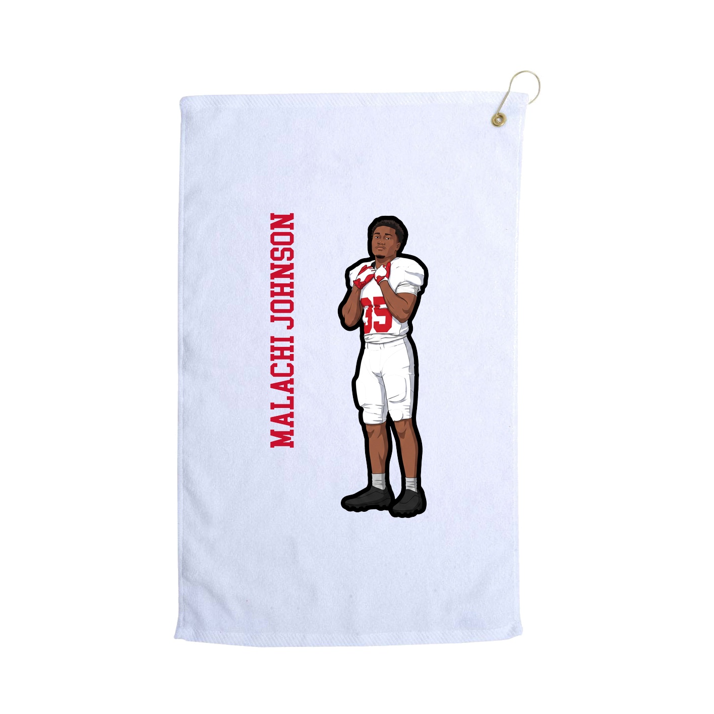 Golf Towel — Name Vertical in White