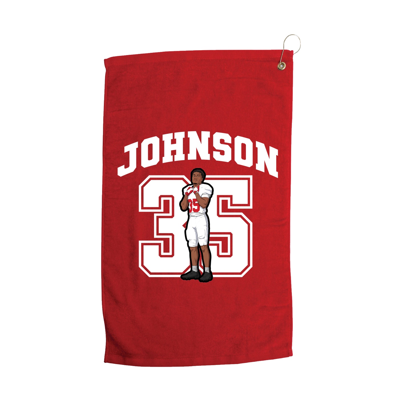 Golf Towel — Number in Red