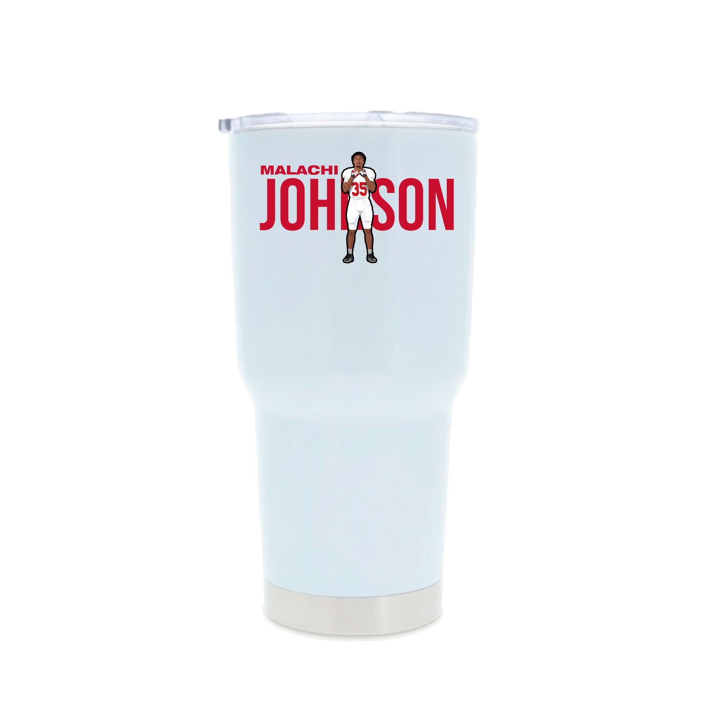 30oz Stainless Steel Tumbler — Player Name in White