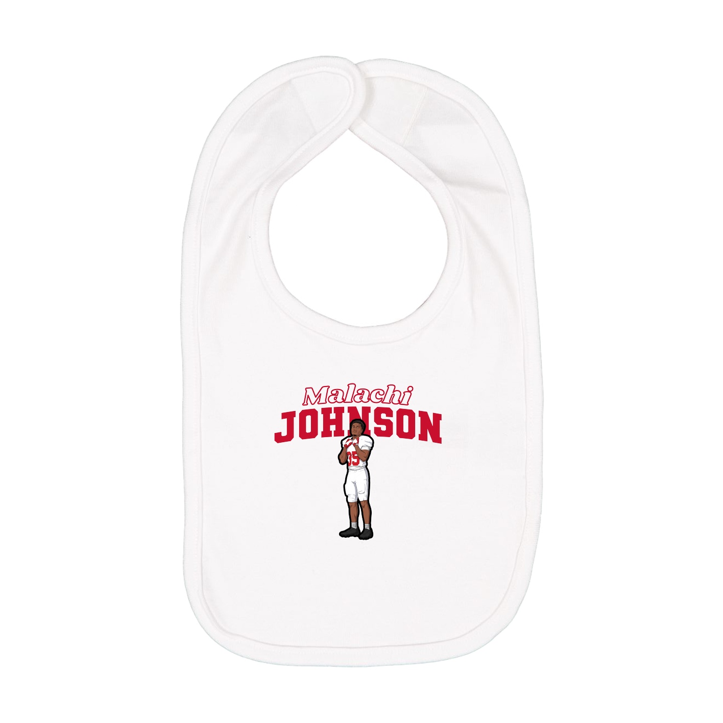 Infant Bib — Name Arch in White