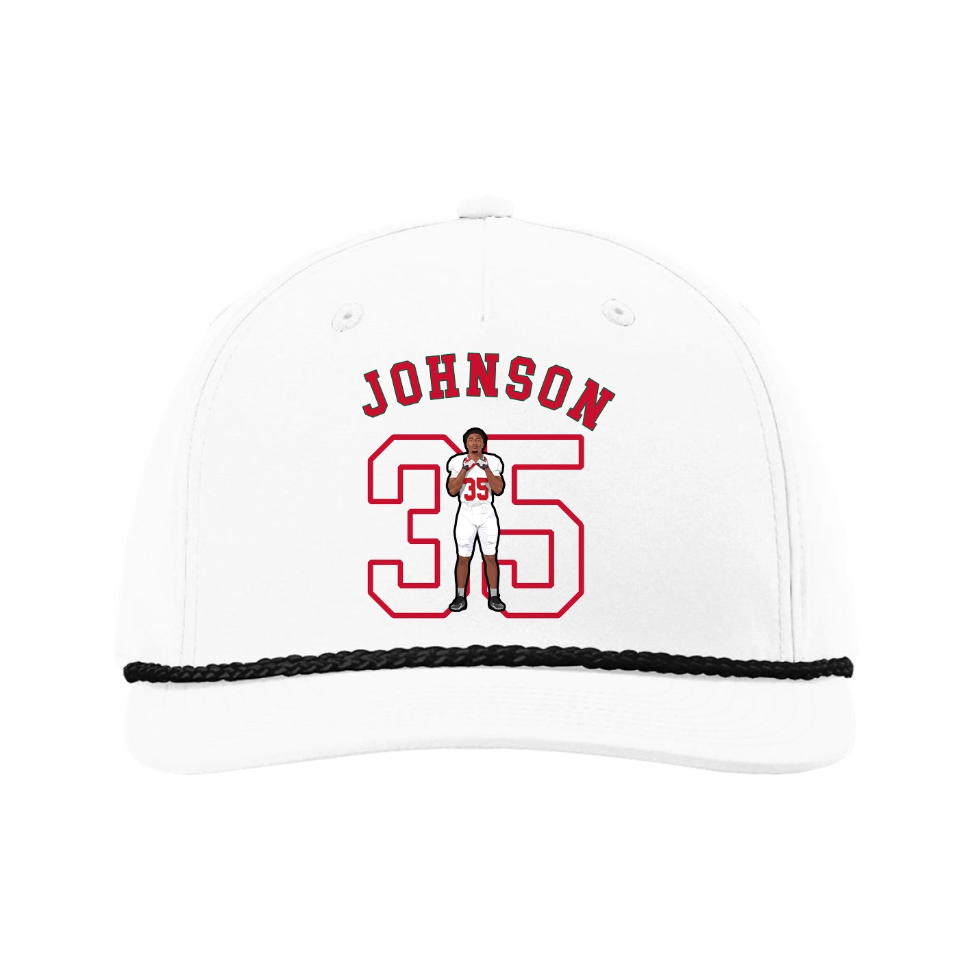 Five-Panel Classic Rope Cap — Shirsey Arch in White