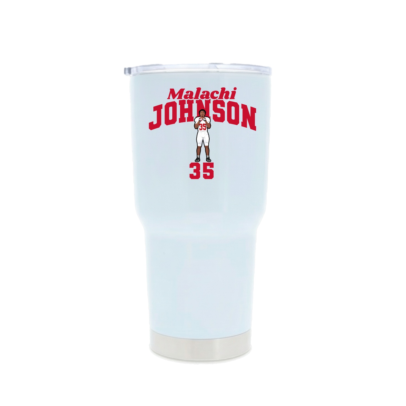 30oz Stainless Steel Tumbler — Signature Arch in White