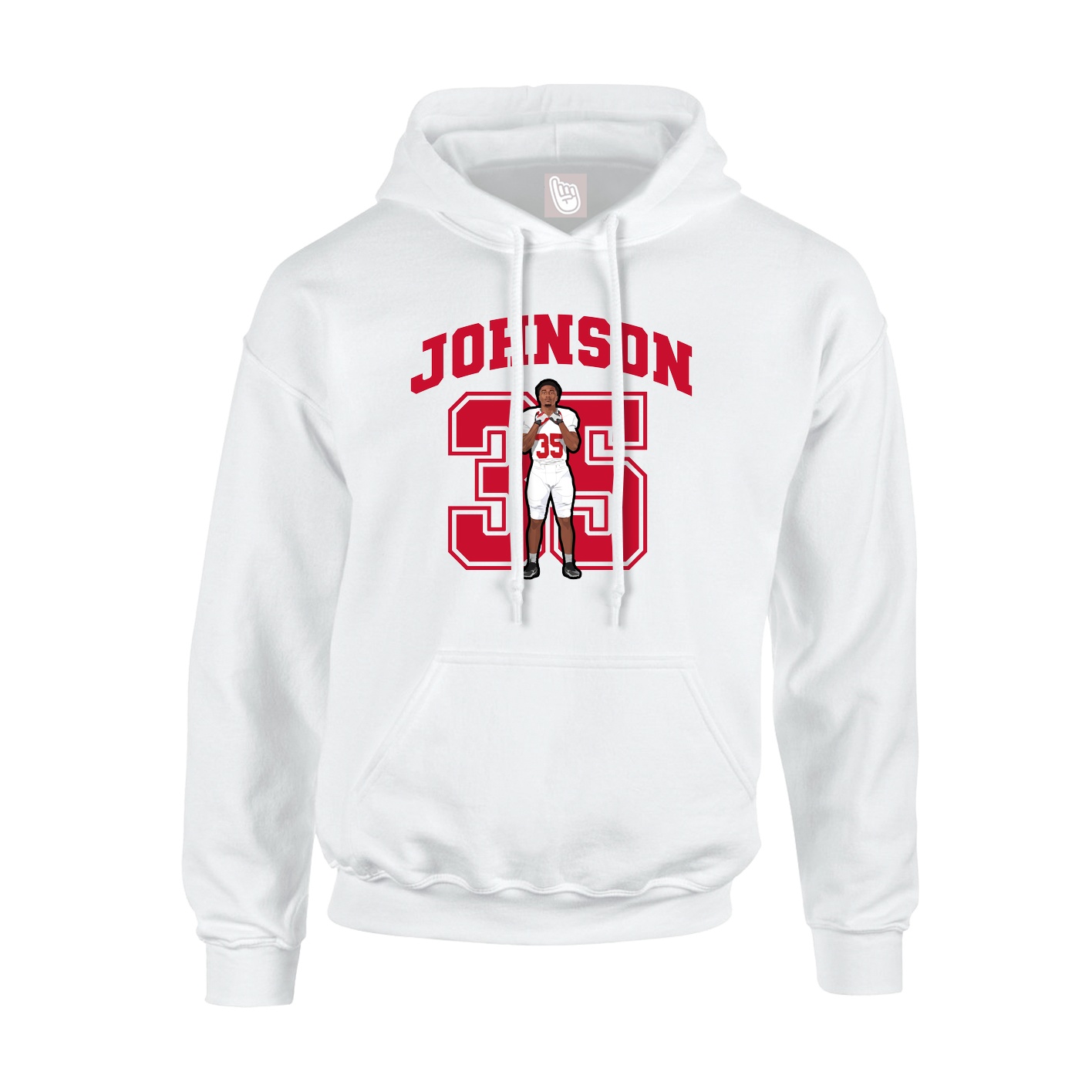 Youth Hoodie — Number in White