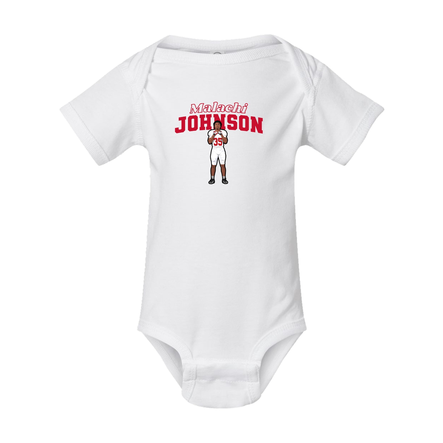Baby Onesie — Name Arch in White