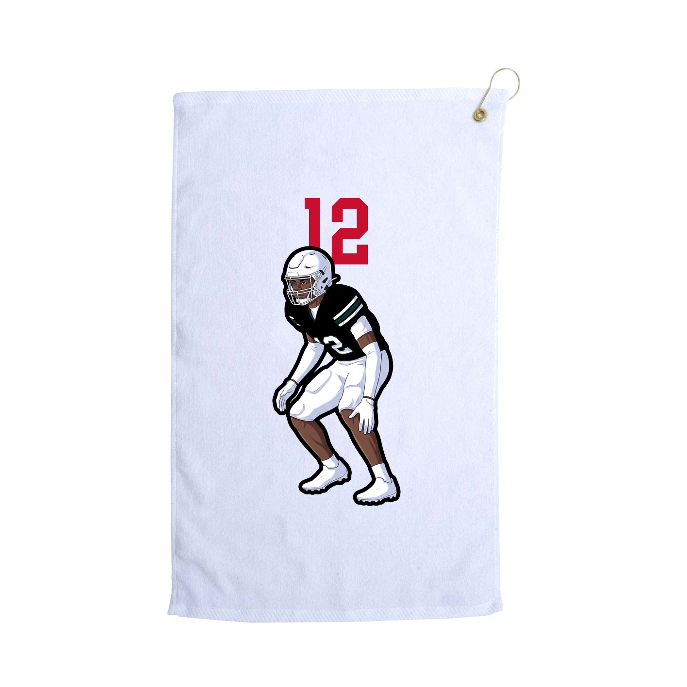 Golf Towel — Number Top in White