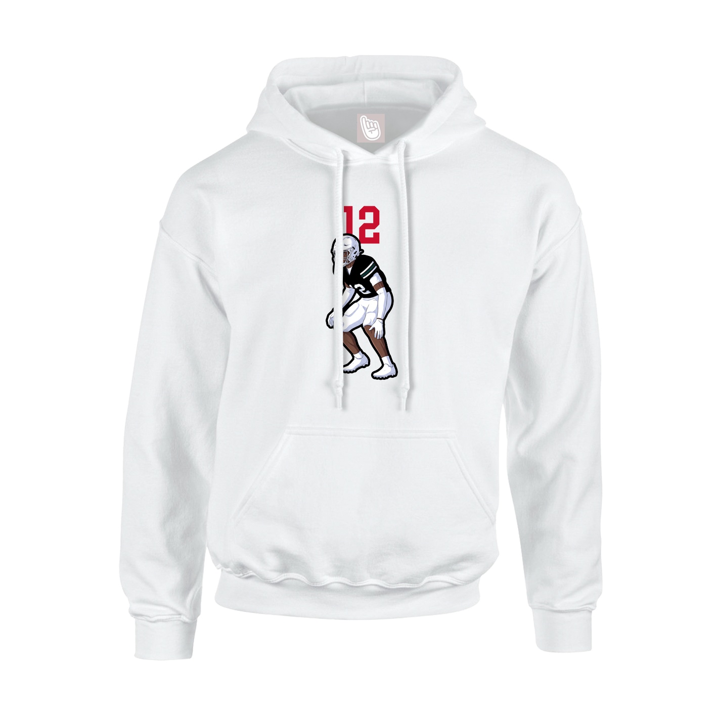 Hoodie — Number Top in White