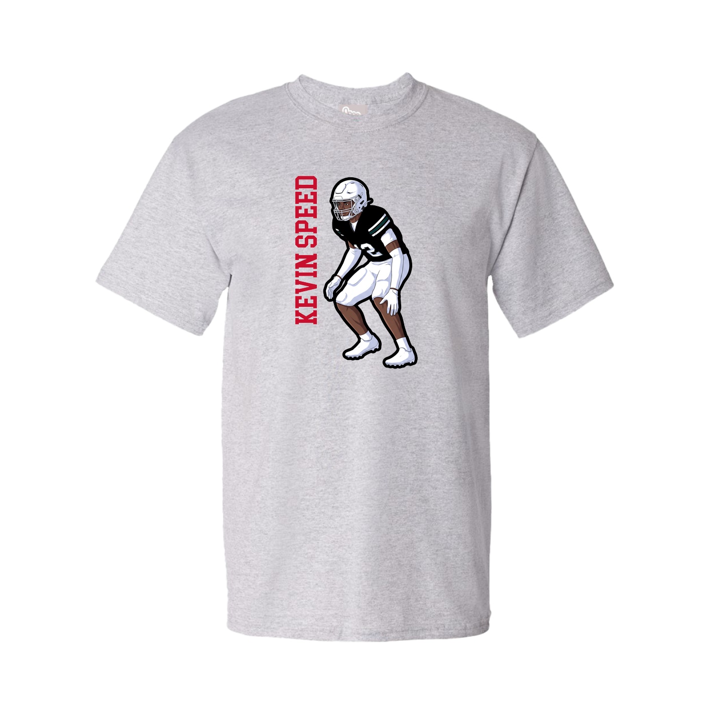 Tee — Name Vertical in Grey
