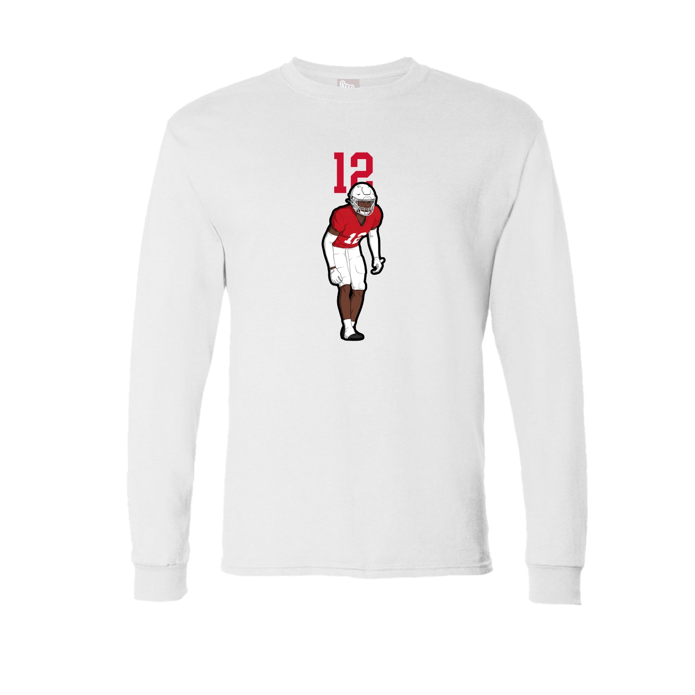 Long Sleeve Tee — Number Top in White