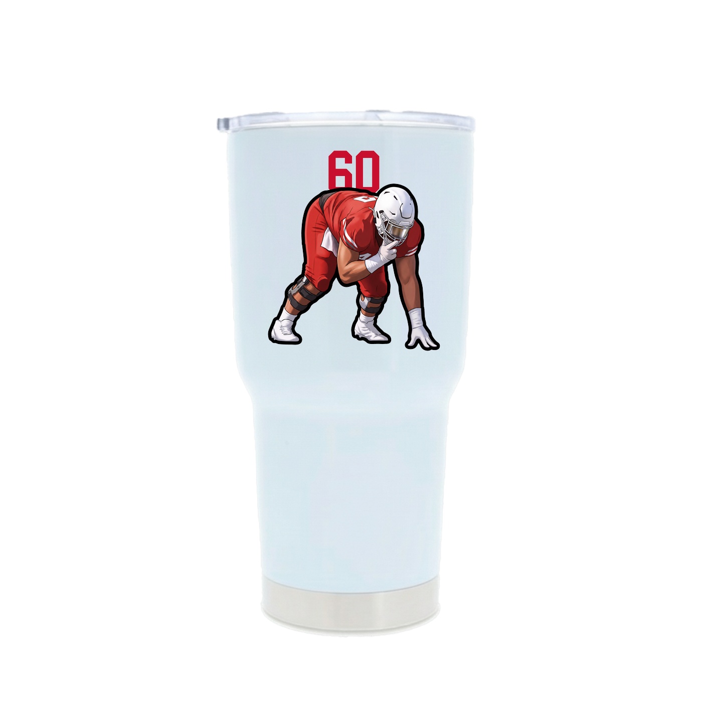 30oz Stainless Steel Tumbler — Number Top in White