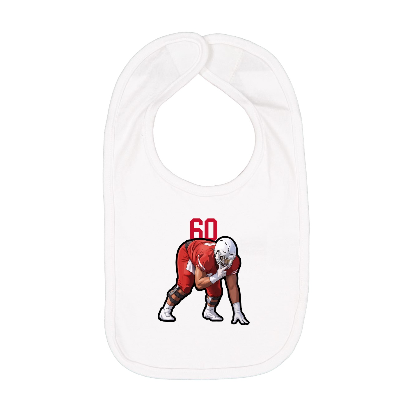 Infant Bib — Number Top in White