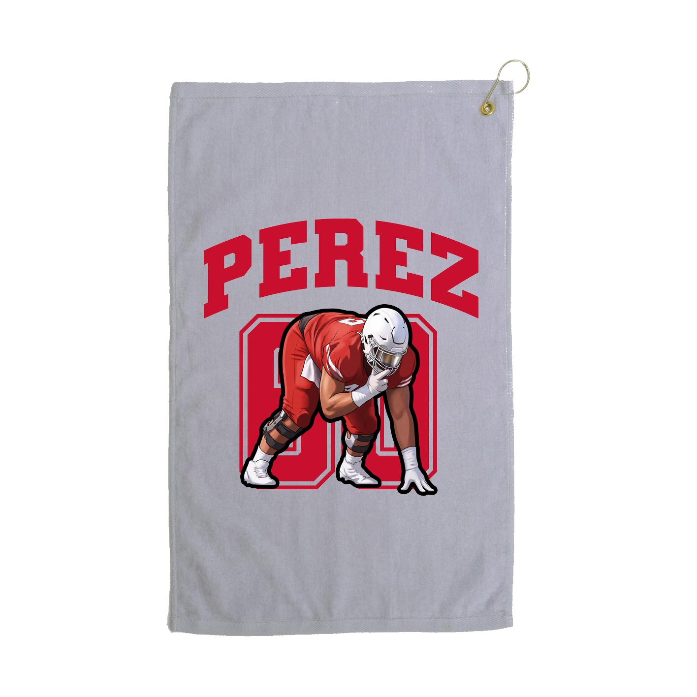 Golf Towel — Number in Grey