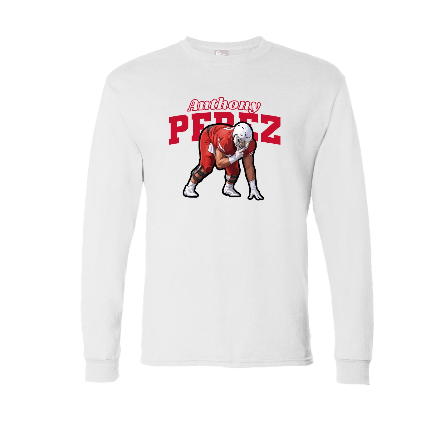 Long Sleeve Tee — Name Arch in White