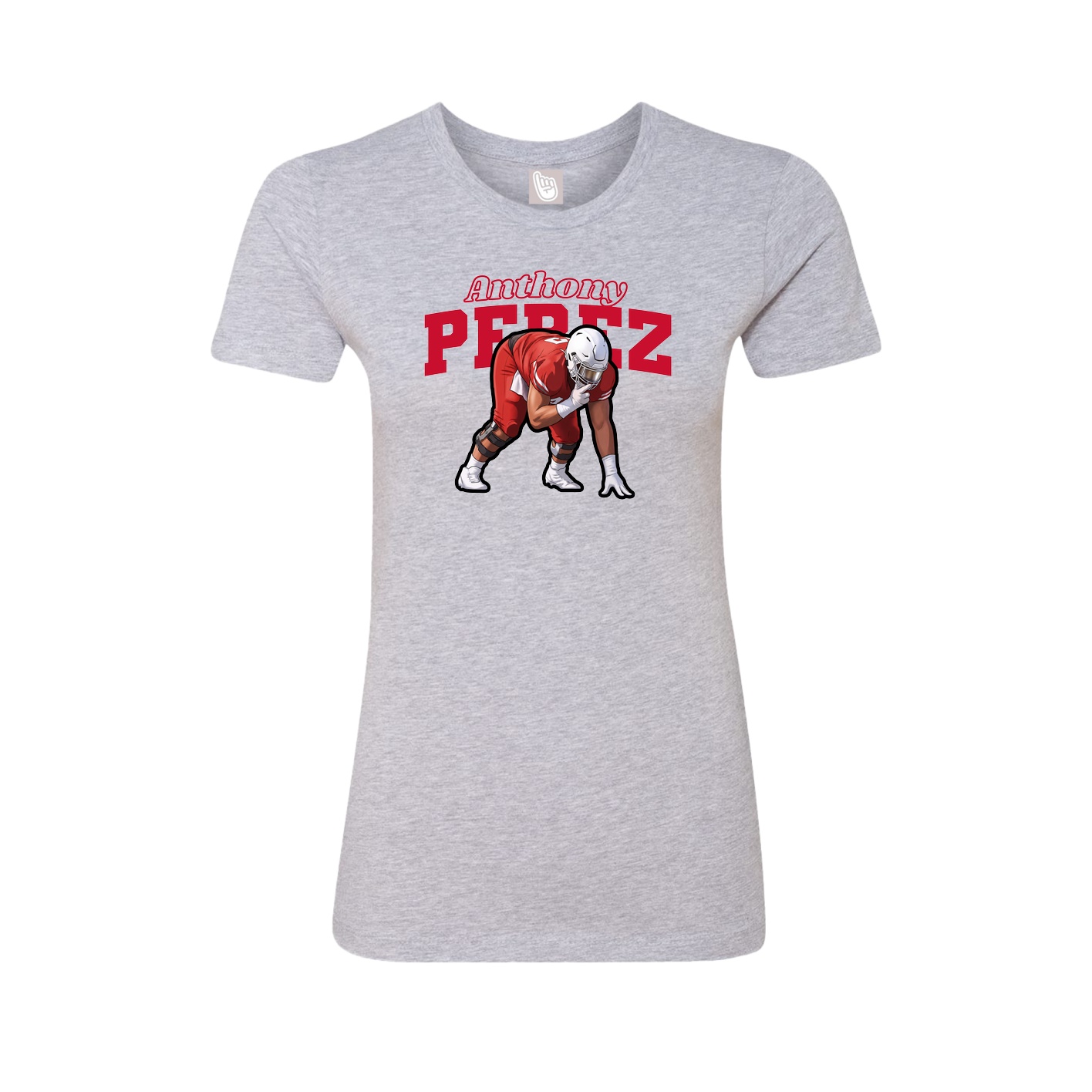 Fitted Women's Tee — Name Arch in Grey