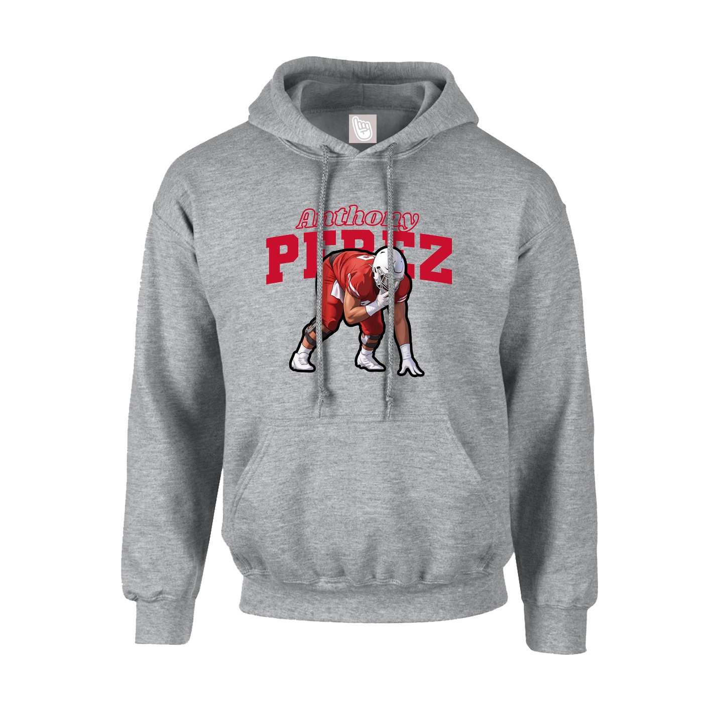 Hoodie — Name Arch in Grey