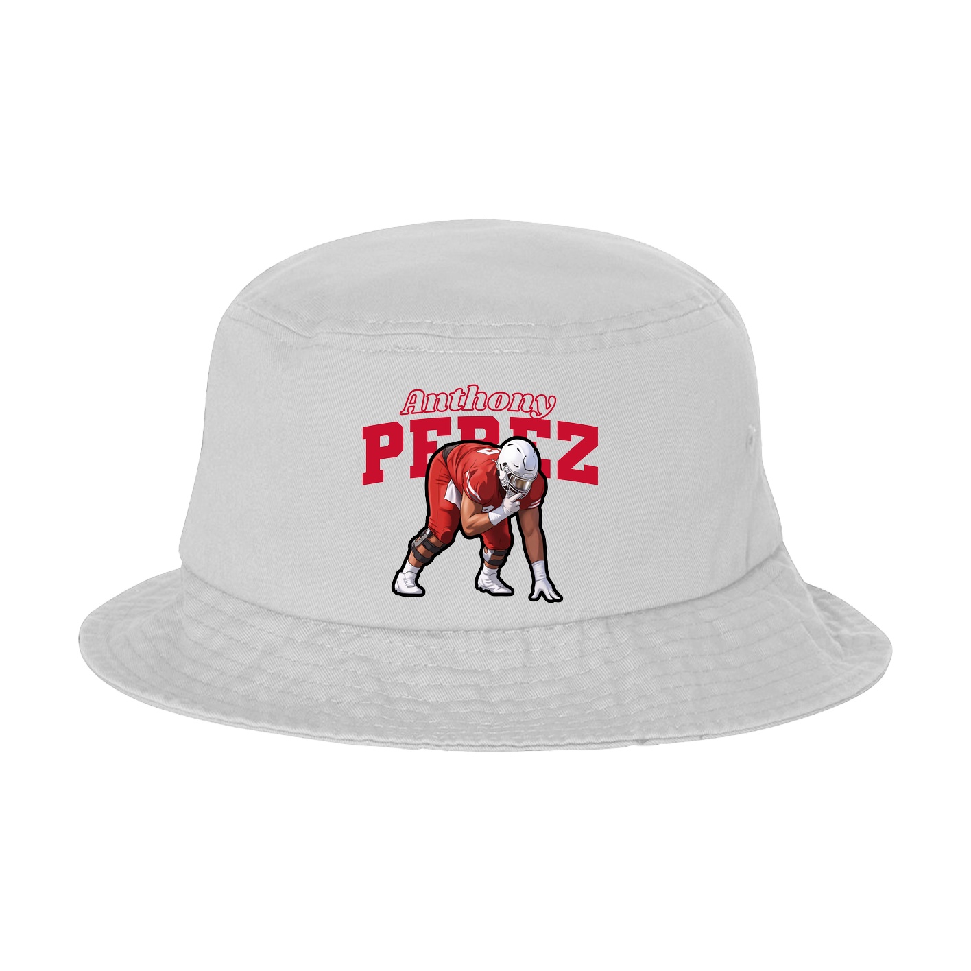 Bucket Cap — Name Arch in White
