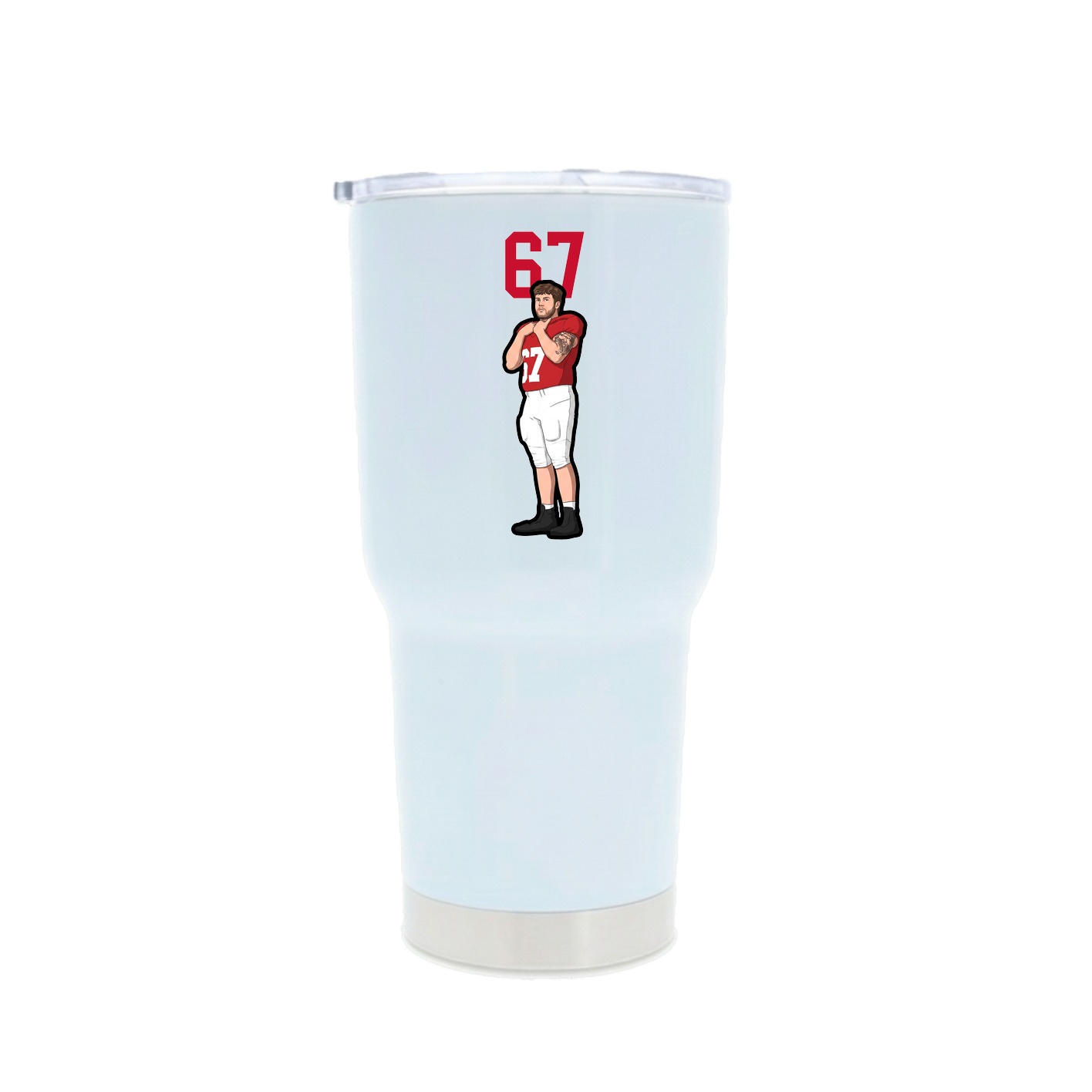 30oz Stainless Steel Tumbler — Number Top in White