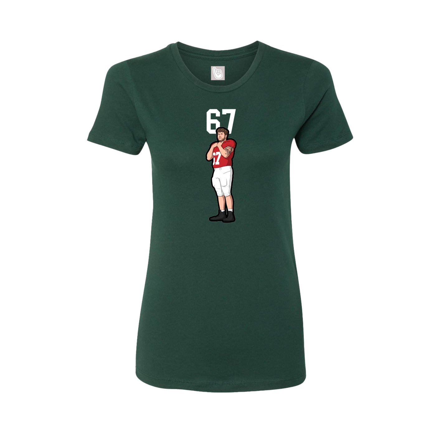 Fitted Women's Tee — Number Top in Green