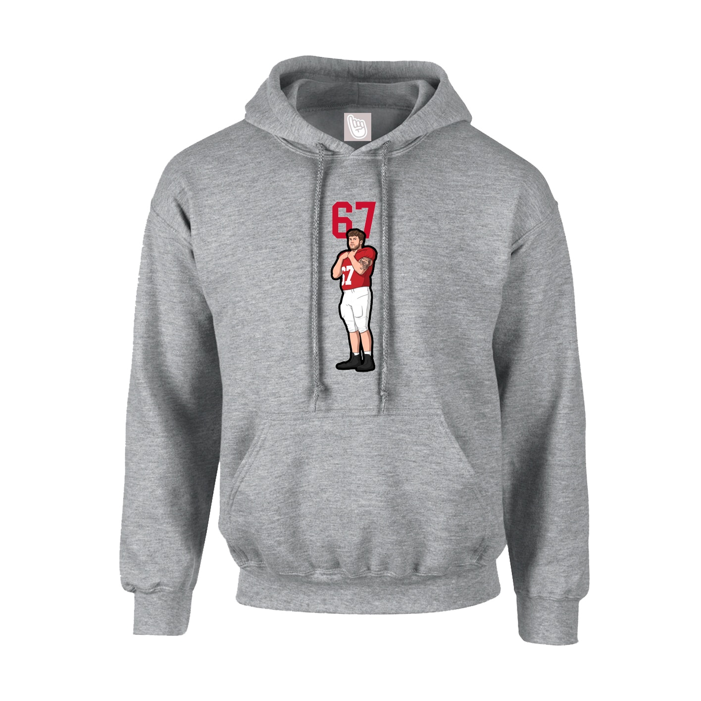 Youth Hoodie — Number Top in Grey