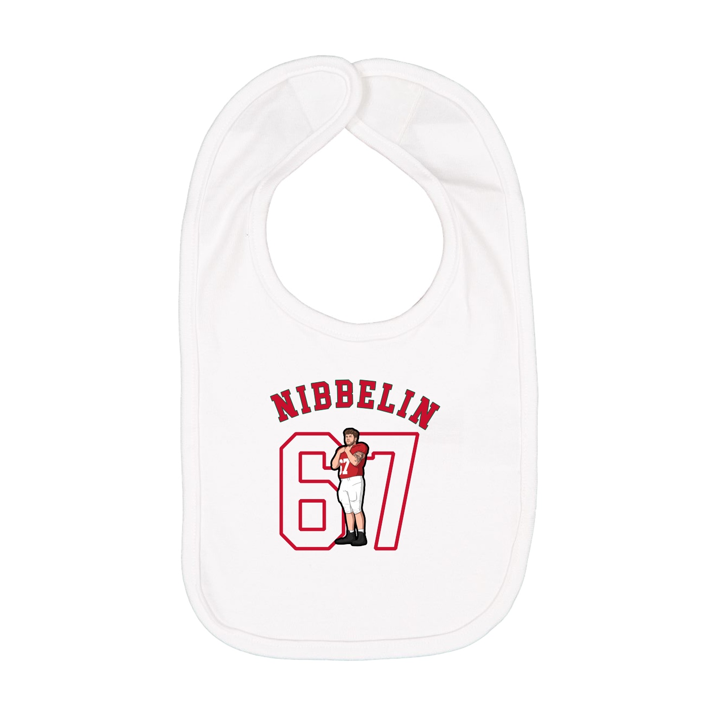 Infant Bib — Shirsey Arch in White
