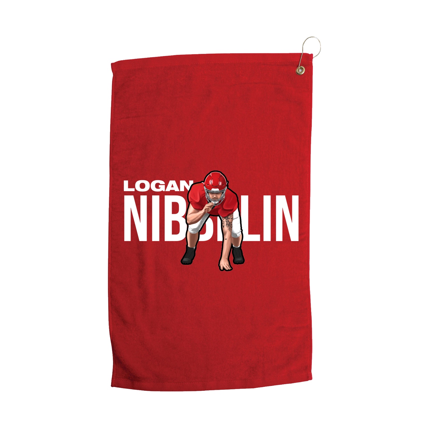 Golf Towel — Player Name in Red