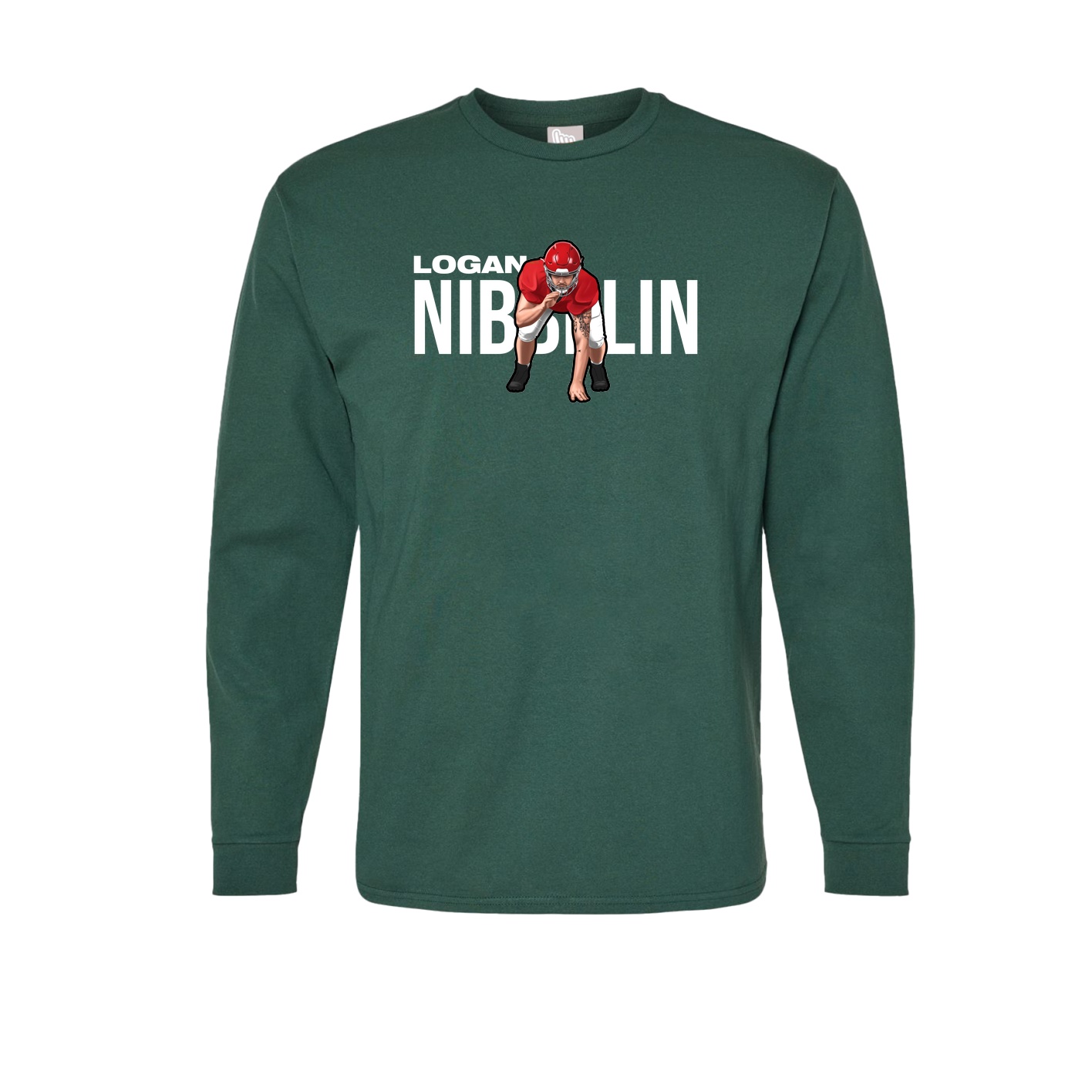Long Sleeve Tee — Player Name in Green
