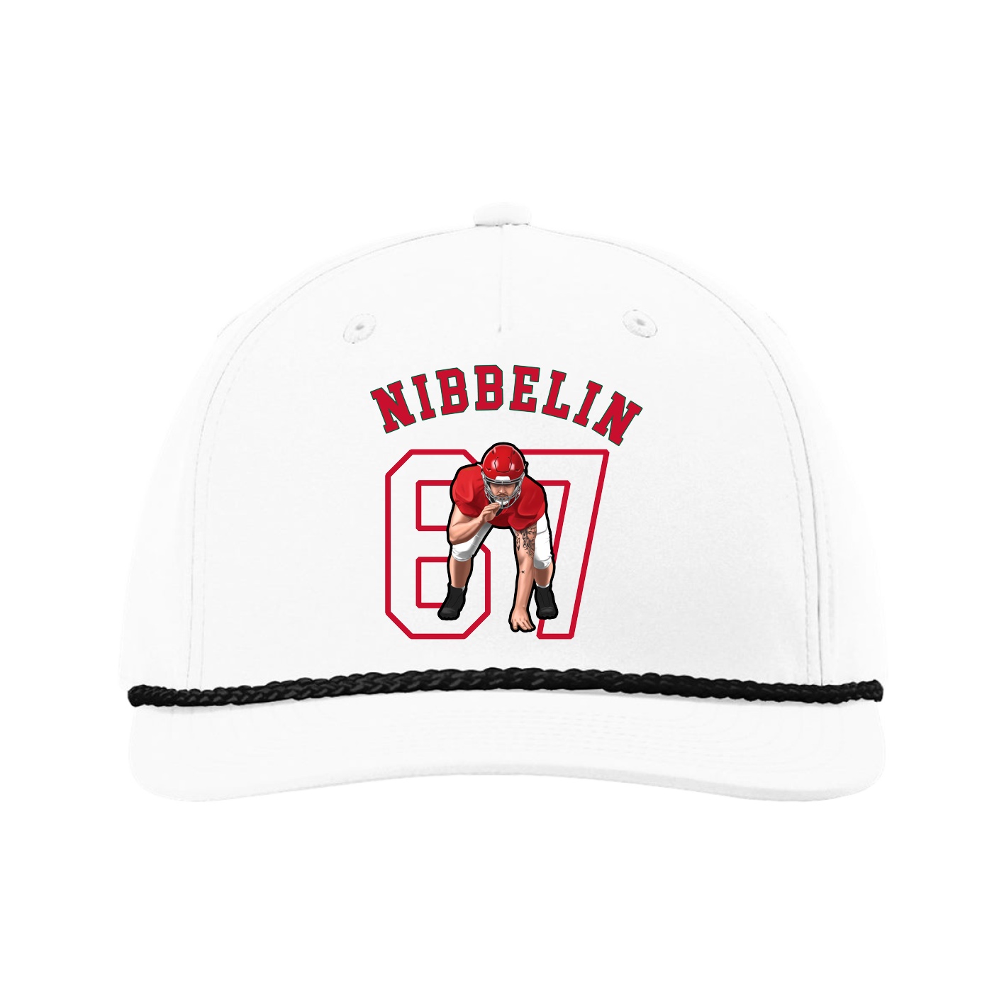 Five-Panel Classic Rope Cap — Shirsey Arch in White