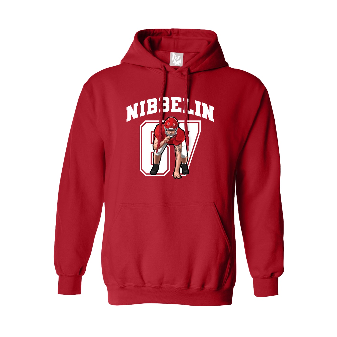 Youth Hoodie — Number in Red