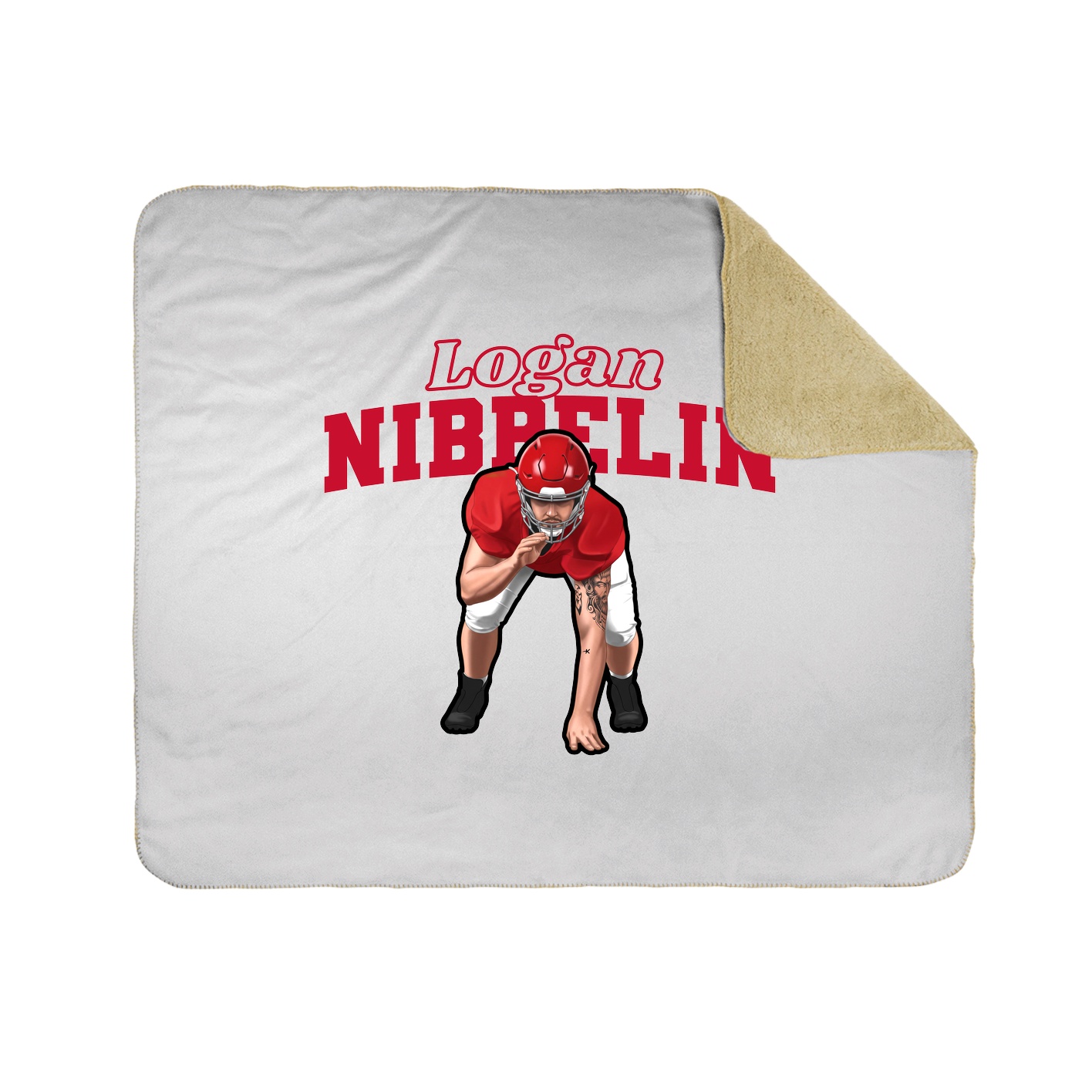 Throw Blanket — Name Arch in White