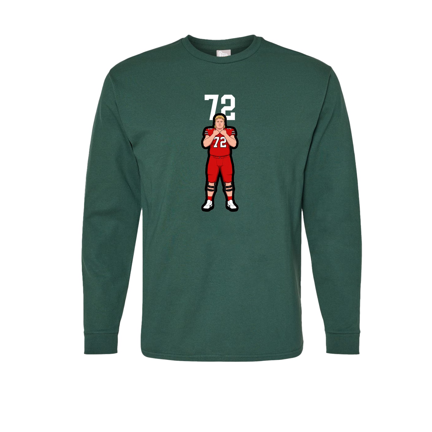 Long Sleeve Tee — Number Top in Green