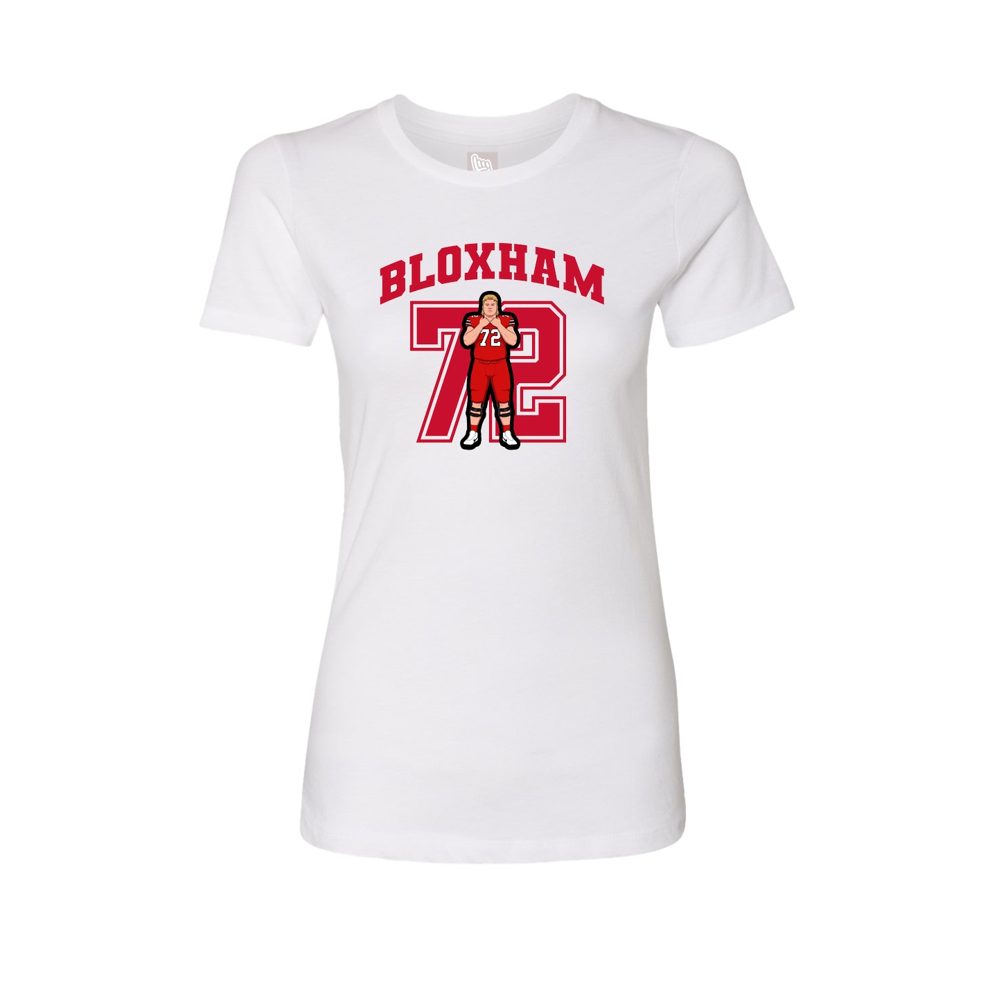 Fitted Women's Tee — Number in White
