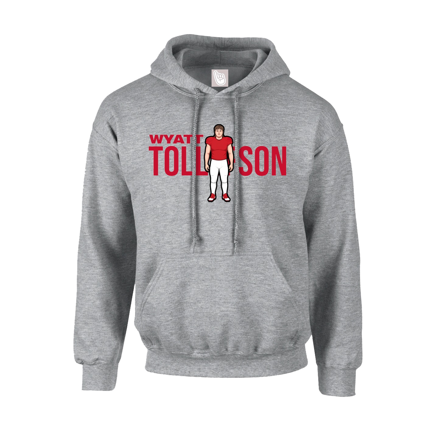 Youth Hoodie — Player Name in Grey