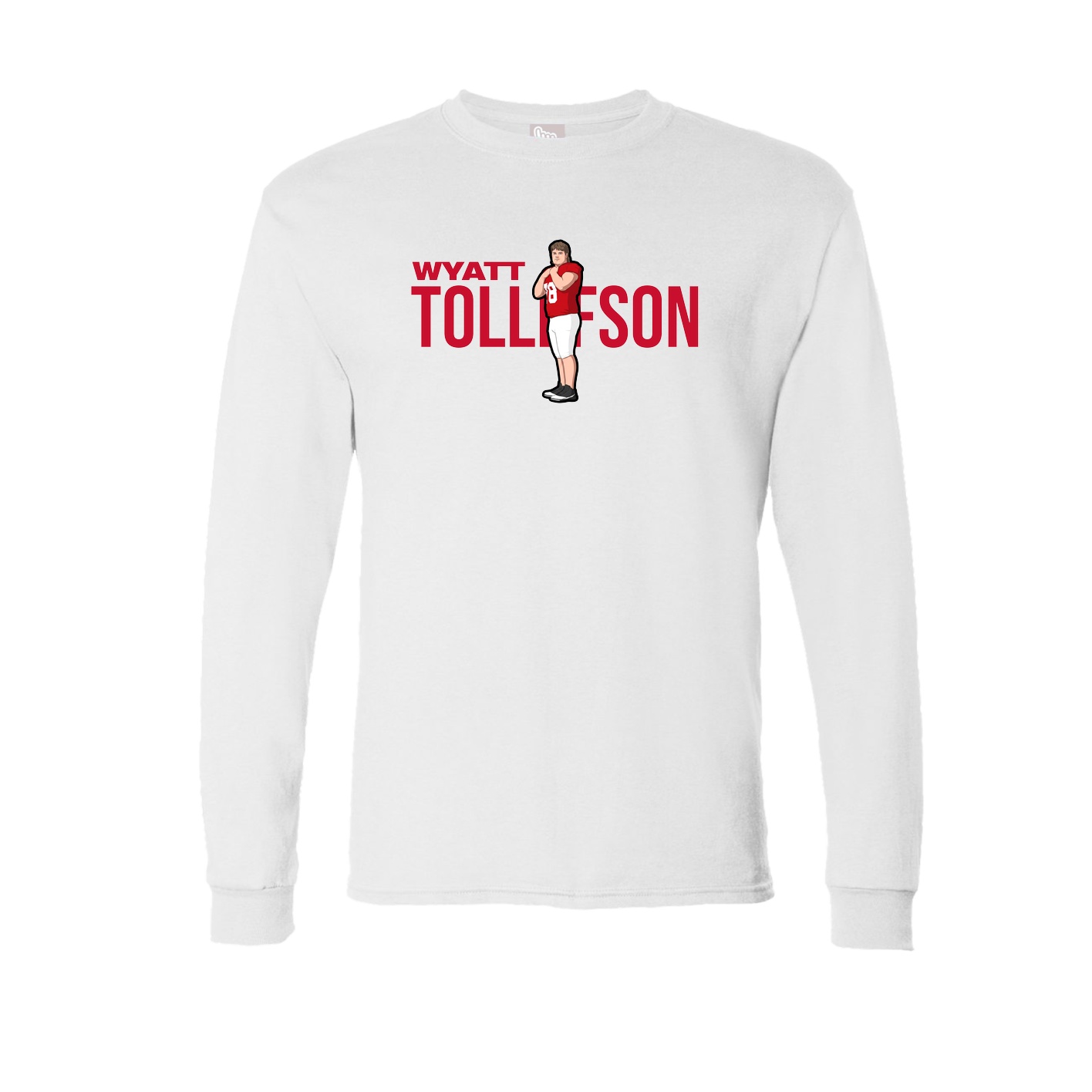 Long Sleeve Tee — Player Name in White