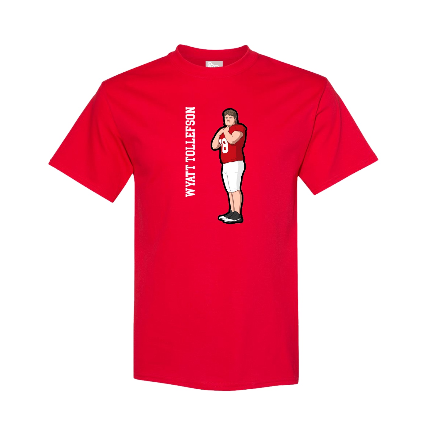 Tee — Name Vertical in Red
