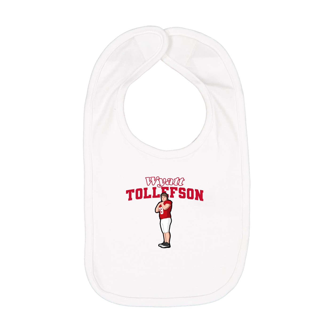 Infant Bib — Name Arch in White