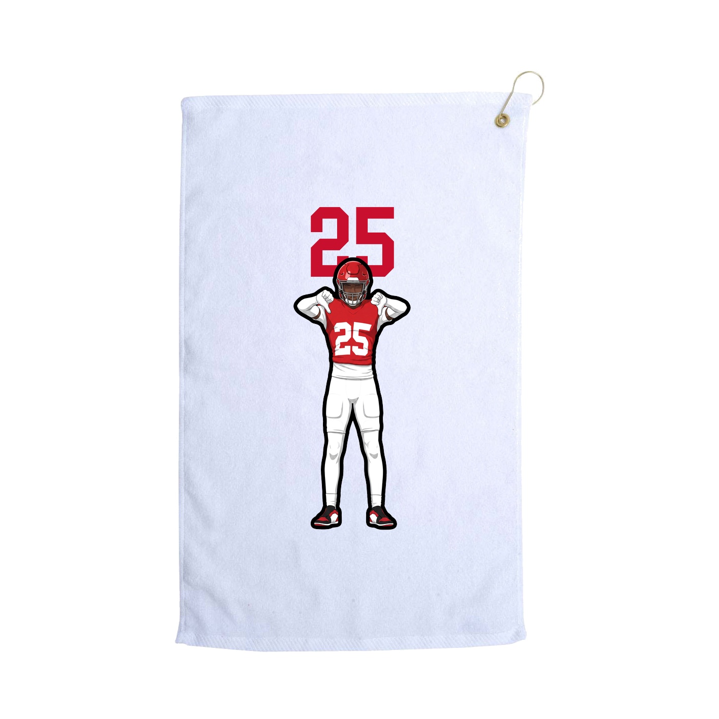 Golf Towel — Number Top in White