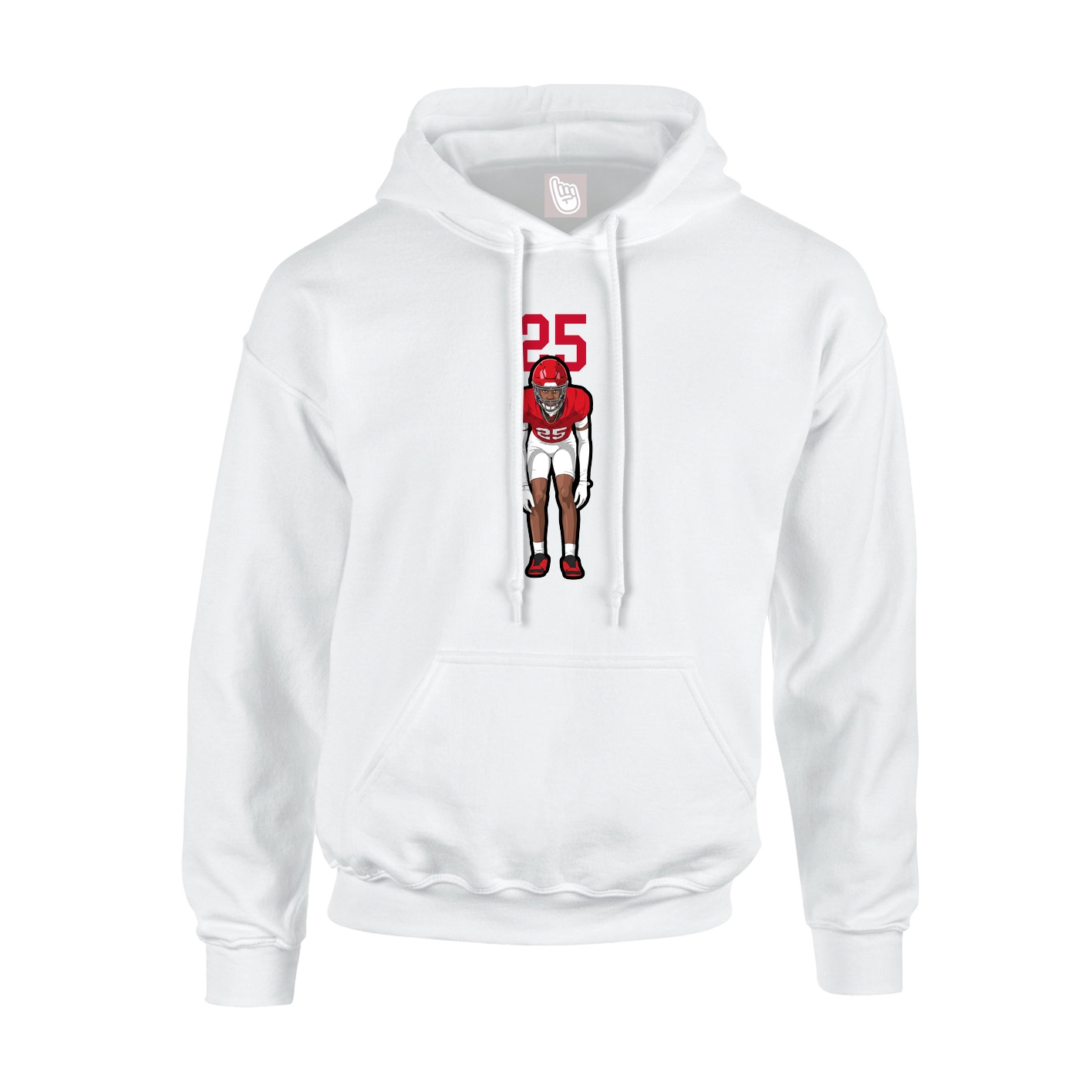 Youth Hoodie — Number Top in White
