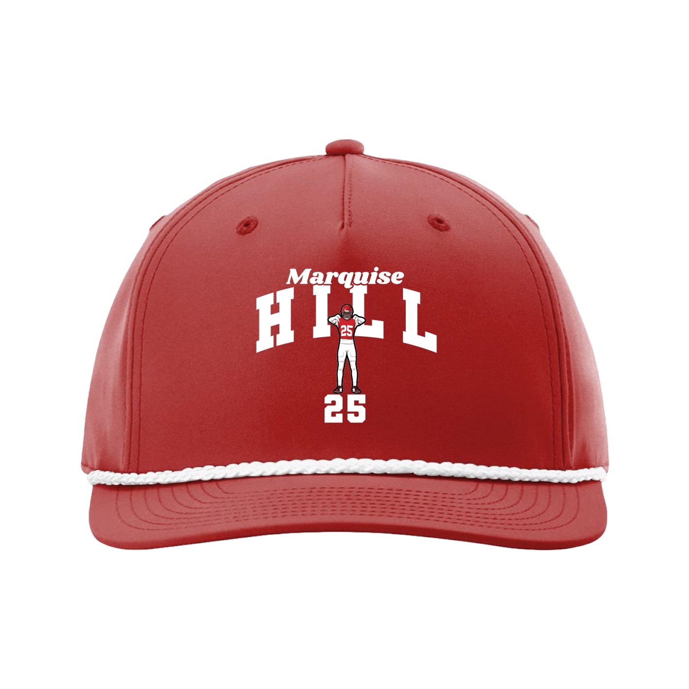 Five-Panel Classic Rope Cap — Signature Arch in Red