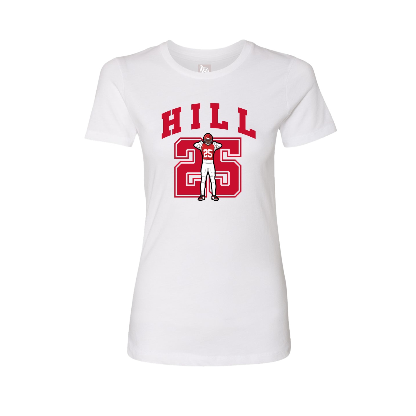 Fitted Women's Tee — Number in White